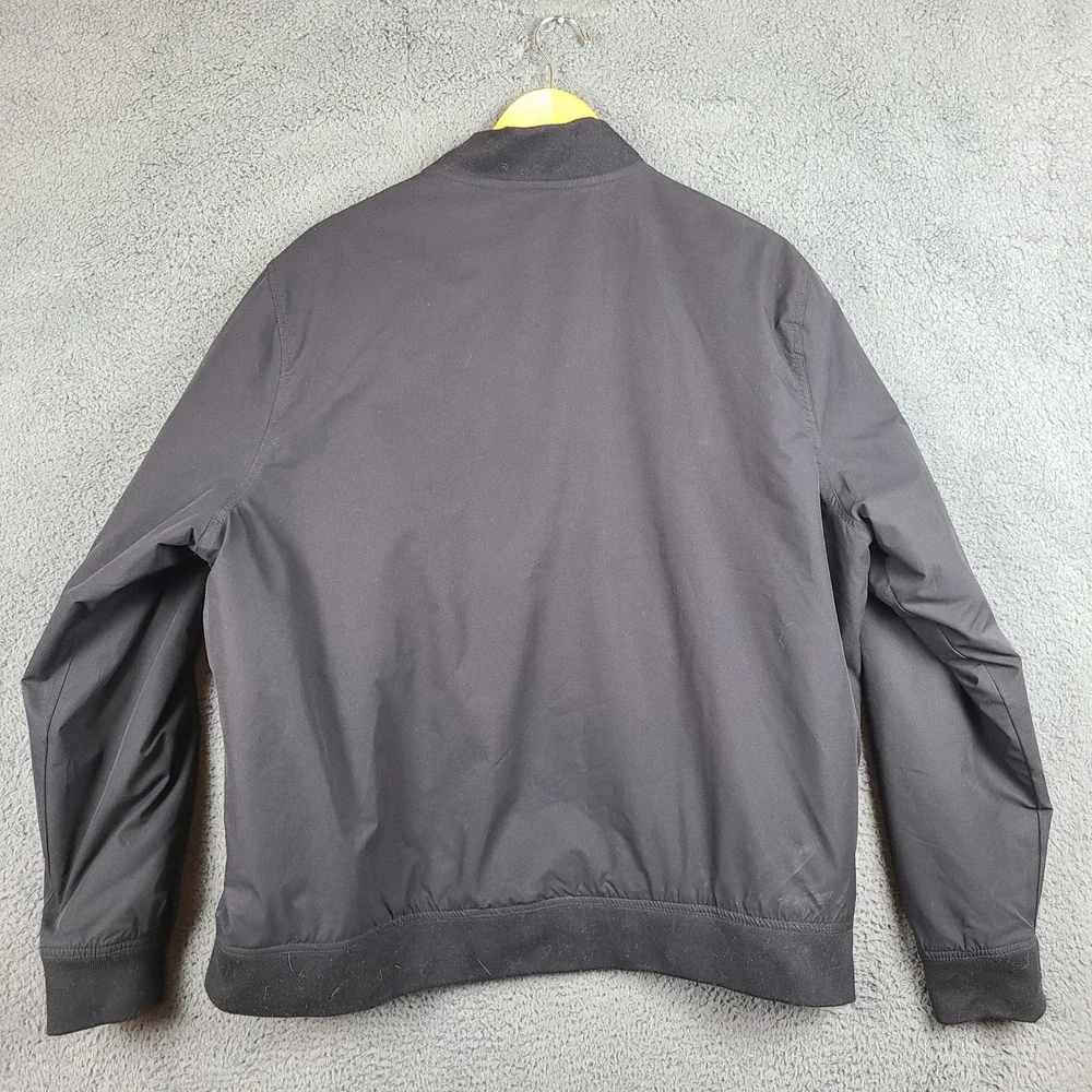Banana Republic Mens XL Black Full Zip Bomber Jacket Minimalist Lightweight Coat
